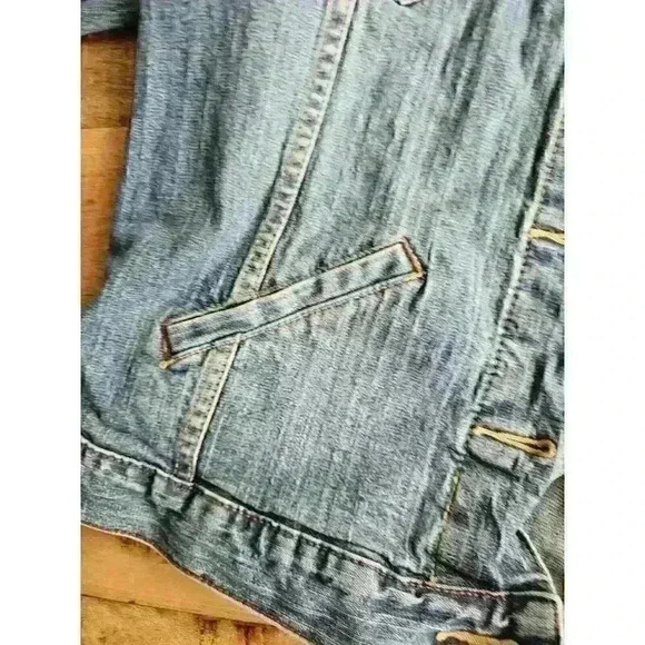 Levi Strauss Signature Sz S Trucker Jean Jacket Womens Blue Denim - Picture 8 of 9